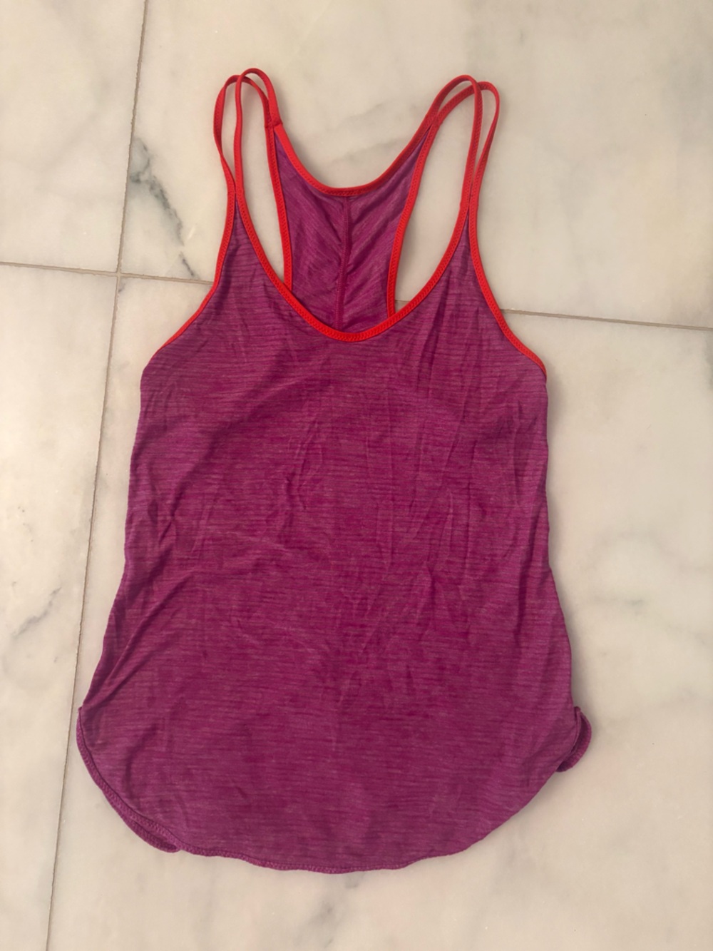 lululemon athletica Magenta Racerback Tank with Red Trim